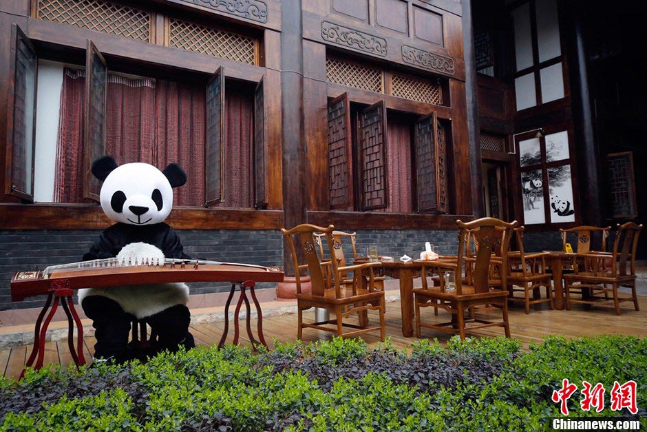 A new panda-themed hotel has opened at the foot of Emei Mountain, Southwest China's Sichuan province, Feb 25, 2013. The hotel is reportedly the first panda-themed hotel in the world. (Photo/CNS)