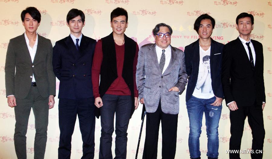 Cast members attend a press conference of movie "Saving General Yang" in Taipei, southeast China, Feb. 26, 2013. The movie will be on shown on April 4 this year.(Xinhua)