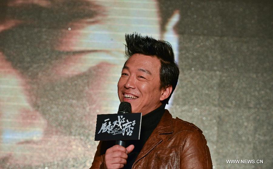 Actor Huang Bo attends a press conference of the film "The Chef The Actor The Scoundrel" in Beijing, capital of China, Feb. 27, 2013. The film, directed by Guan Hu, will debut on March 29, 2013. (Xinhua/Zhai Jianlan)