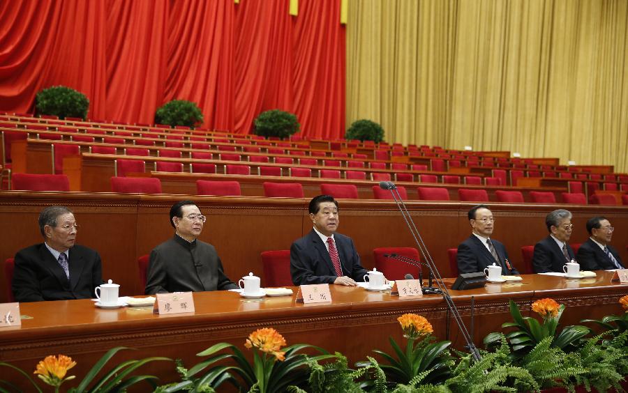 The preparatory meeting for the first session of the 12th National Committee of the Chinese People's Political Consultative Conference (CPPCC) is held at the Great Hall of the People in Beijing, capital of China, March 2, 2013.(Xinhua/Ju Peng) 