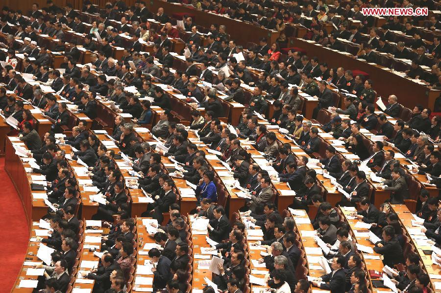 The second plenary meeting of the first session of the 12th National Committee of the Chinese People's Political Consultative Conference (CPPCC) is held at the Great Hall of the People in Beijing, capital of China, March 7, 2013. (Xinhua/Wang Shen)  