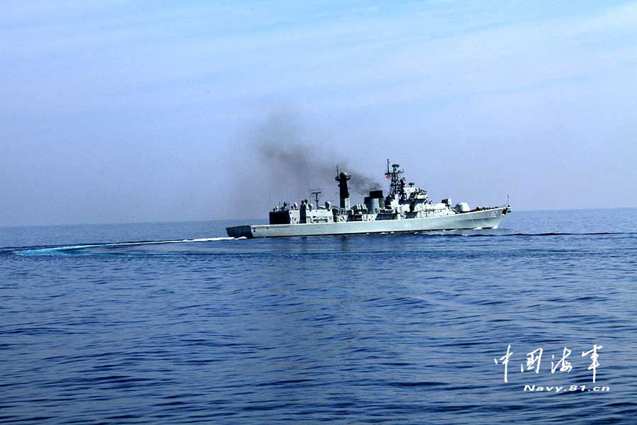 The 14th escort taskforce of the Navy of the Chinese People's Liberation Army (PLA) participates in an anti-hijack exercise on the March 10, 2013, local time, while sailing in the Arabian Sea area on the voyage to the Gulf of Aden. (navy.81.cn/Wang Changsong, Li Ding)