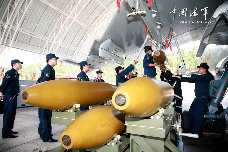 A regiment of the aviation force under the South Sea Fleet of the Navy of the Chinese People's Liberation Army (PLA) organized its FBC-1 fighter-bombers, also known as "Flying Leopard" to conduct multi-subjects joint training under the background of actual combat. (China Military Online/ Zhang Qun) 