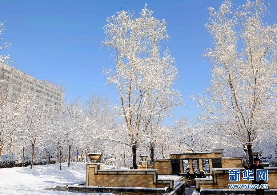 Buildings and streets are covered by thick snow, Beijing, March 20, 2013. A cold front brought rain and heavy snow to most parts of Beijing on Tuesday and temperature dropped dramatically below freezing at night, a sharp contrast to Monday which experienced a warm and comfortable early spring day. (Photo/Xinhua)