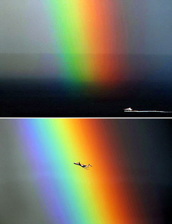 A photographer captures the end of the rainbow in French resort.(file photo)