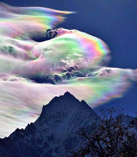 A rare picture of beautiful rainbow clouds floating over Mount Everest. (file photo)