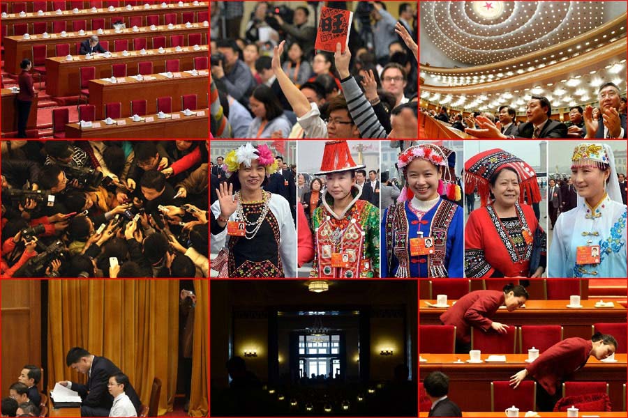 The 2013 annual sessions of National People’s Congress (NPC) and Chinese People’s Political Consultative Conference (CPPCC) attract global attention. In more than half a month, 5,000 NPC deputies and CPPCC members gathered in Beijing to discuss affairs of state and determine the future development direction of China. (Photo/ Xinhua)  