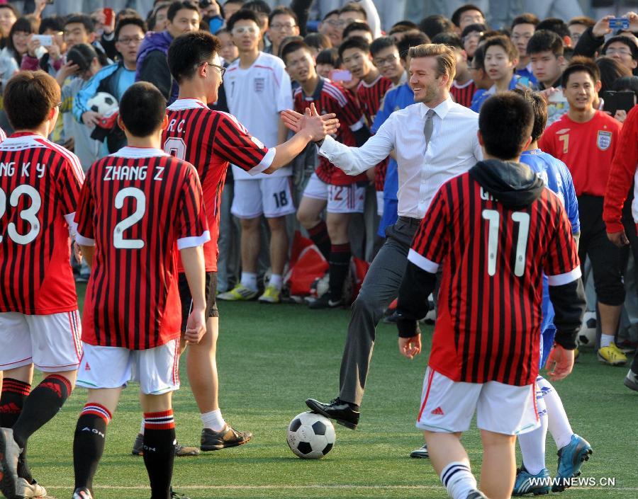 Beckham in Beijing, playing football in suits (3)