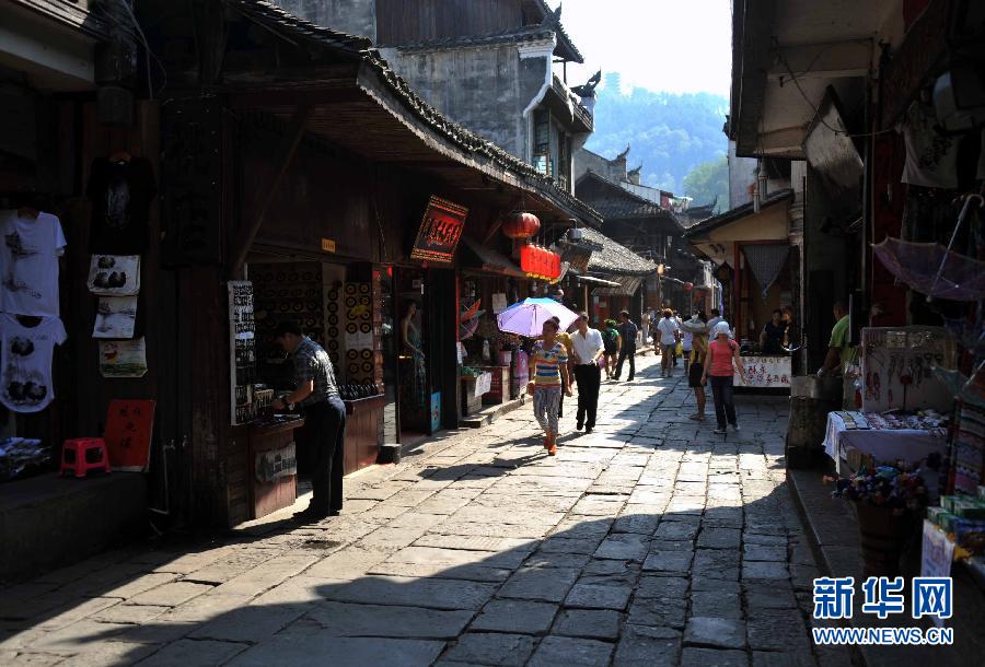 An old street in Fenghuang, an ancient town in central China's Hunan province, September, 2012. (Xinhua)