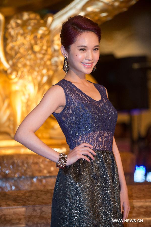 Singer Rainie Yang attends the 17th China Music Awards (CMA) and Asian Influential Awards ceremony at Cotai Strip Cotai Arena in Macao, south China, April 18, 2013. (Xinhua/Cheong Kam Ka)