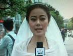The "most beautiful bride" makes coverage of the quake