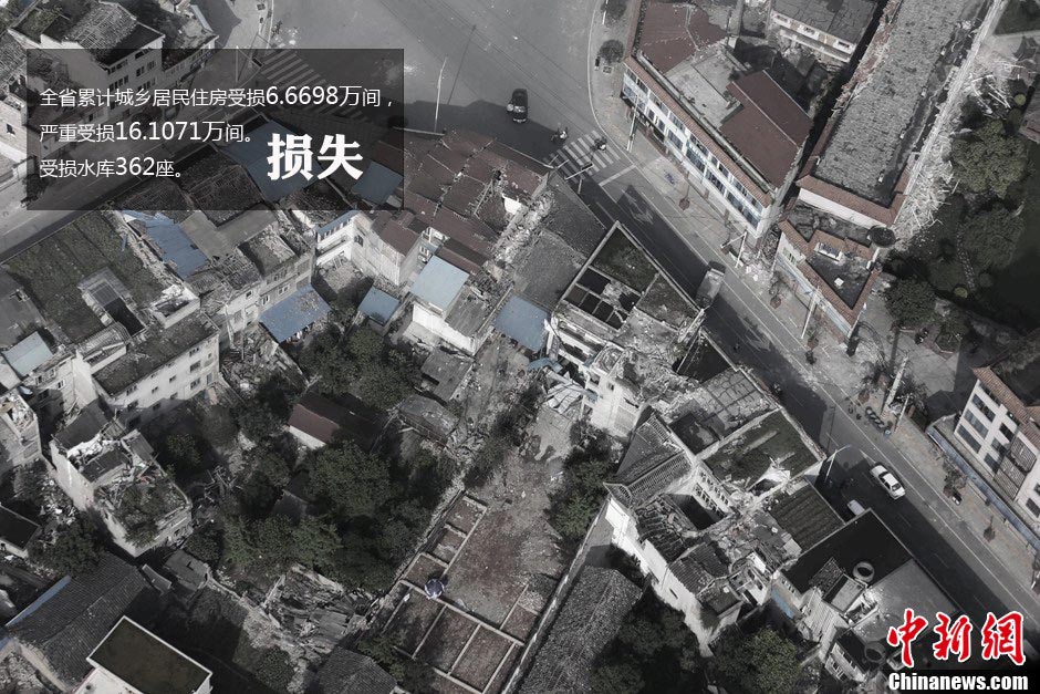 Bird eye views of the quake-hit zone in Sichuan. (Photo/CNS)