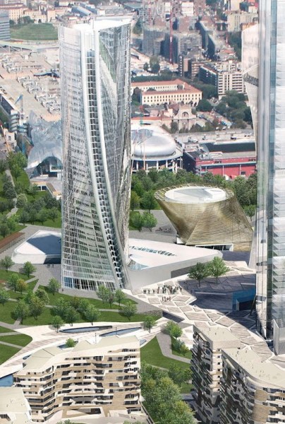 Hadid tower in Milan, Italy