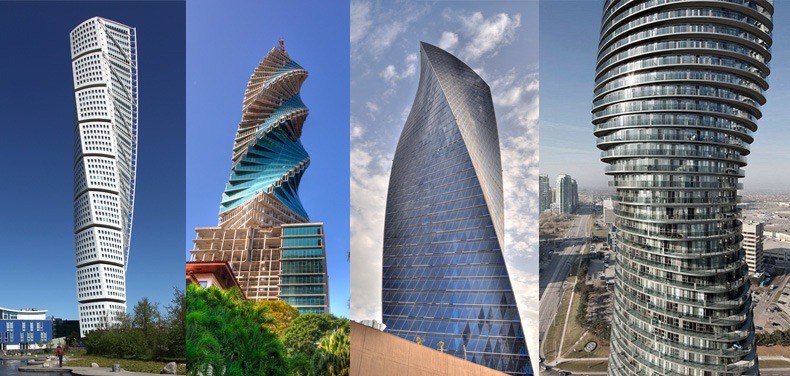 Twisted skyscrapers around world 