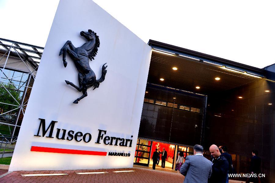 The photo taken on May 7 shows the exterior of the Ferrari Museum in Maranello, north Italy, May 7, 2013. The Ferrari Museum in Maranello is the only official museum directly run by Ferrari, offering visitors an authentic Ferrari experience with virtual driving and the company's history. (Xinhua/Xu Nizhi) 