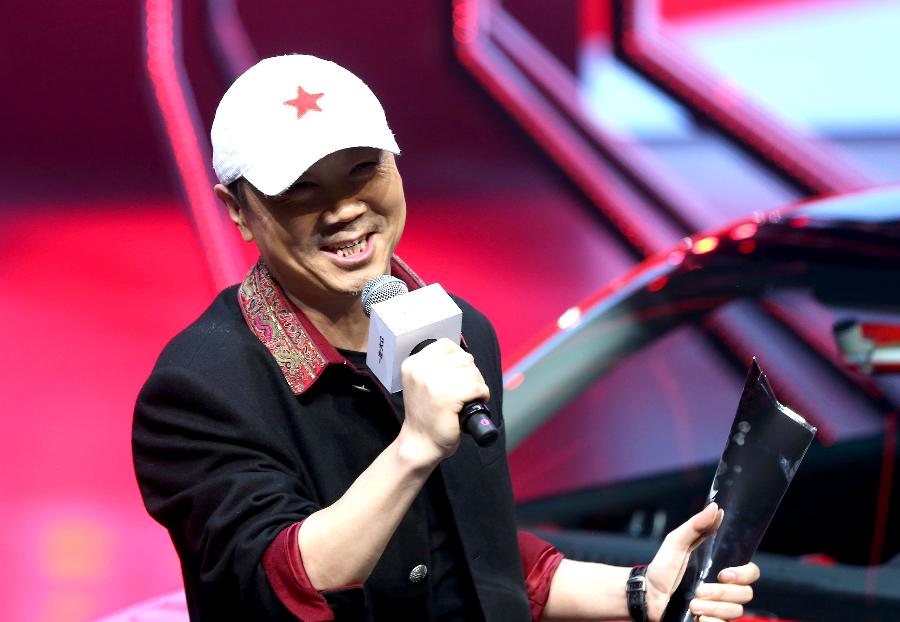 Singer Cui Jian delivers a prize speech during the awarding ceremony of the 2nd Audi Arts and Design Award in Beijing, capital of China, May 9, 2013. Founded in 2010, the Audi Arts and Design Award is a cross-discipline award that focuses on Chinese contemporary arts and design. (Xinhua/Meng Yongmin)