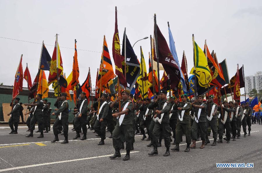 Sri Lankan Army Personnel Make Victory Day Parade Rehearsal In Colombo