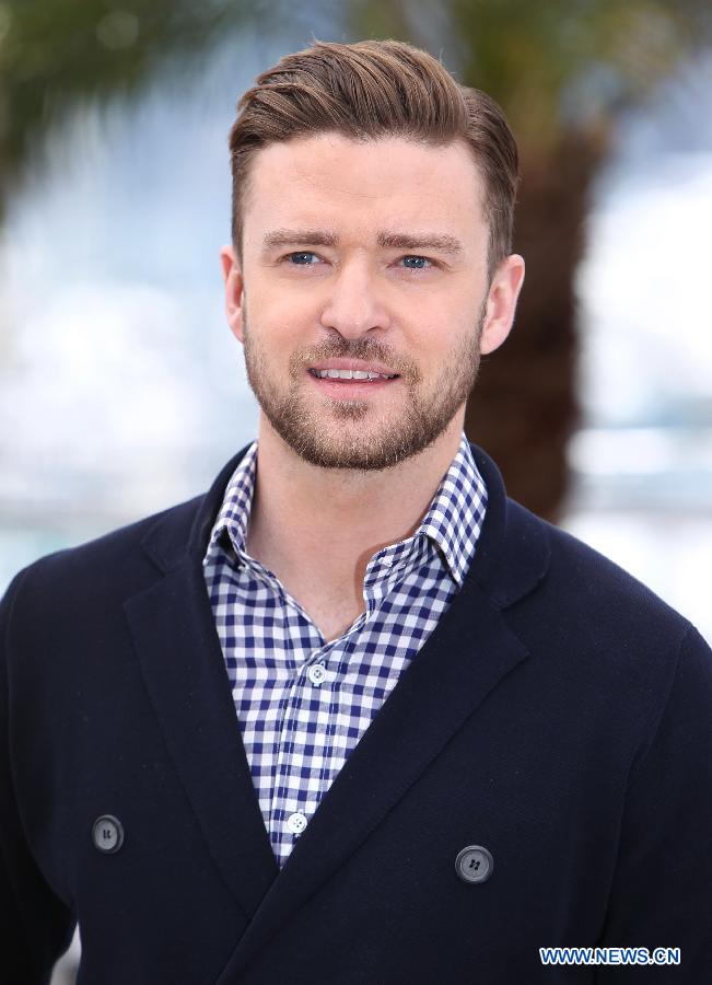 U.S. singer and actor Justin Timberlake poses during a photocall for American film "Inside Llewyn Davis" presented in Competition at the 66th edition of the Cannes Film Festival in Cannes, on May 19, 2013. (Xinhua/Gao Jing) 