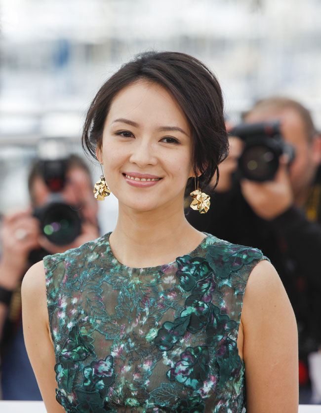 Zhang Ziyi attends the film festival in Cannes, France on May 16, 2013. (Xinhua/Zhou Lei)