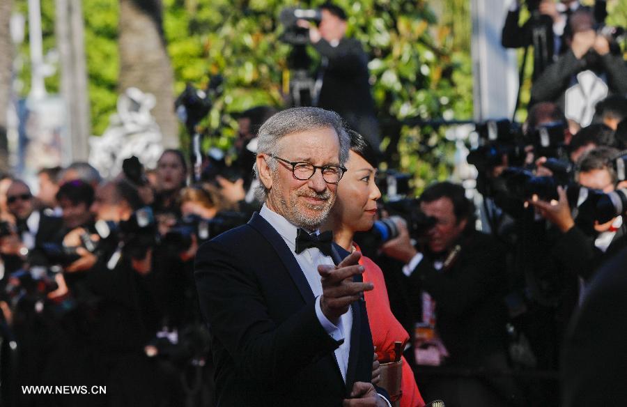 Director Steven Spielberg attends the closing ceremony of the 66th Cannes Film Festival in Cannes, France, on May 26, 2013. (Xinhua/Zhou Lei)