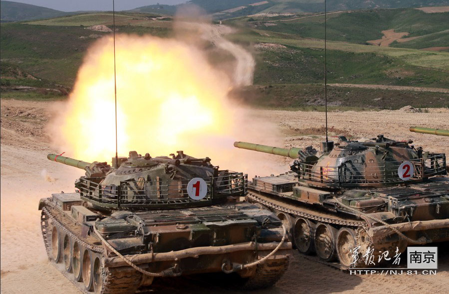 Live fire drill of China's 88B tanks (China Military Online)