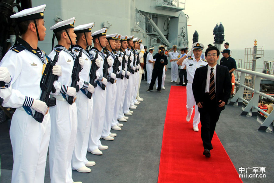 The “Weishan Lake” comprehensive supply ship of the 14th escort taskforce under the Navy of the Chinese People's Liberation Army (PLAN) arrived at the Djibouti Port of the Republic of Djibouti, for its three-day-long in-port replenishment and rest on the afternoon of June 6, 2013, local time. (mil.cnr.cn/Deng Xiguang and Li Ding)