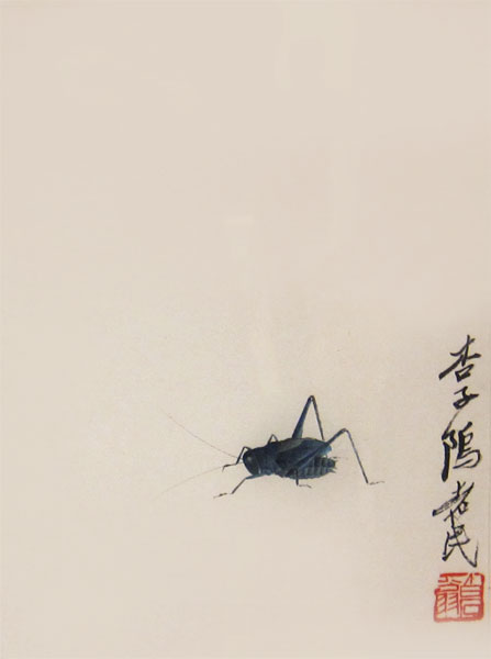 One of Qi Baishi's meditations on insects at the National Art Museum of China. [Photo: CRIENGLISH.com/William Wang]      