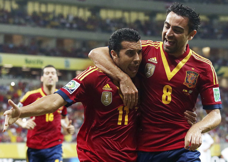 So exciting: Spain wins 2-1, during the FIFA's Confederation Cup Brazil 2013 match against Uruguay. (Photo/Osports)