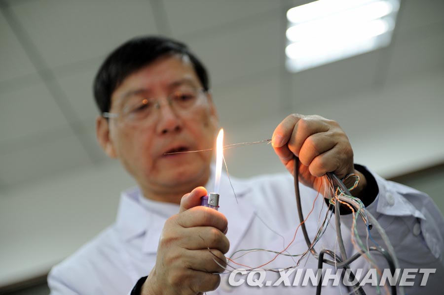 Inferior Internet cable is made of aluminium instead of copper; Internet cable made of aluminium will melt when you burn it. (Xinhua/ Huang Junhui) 
