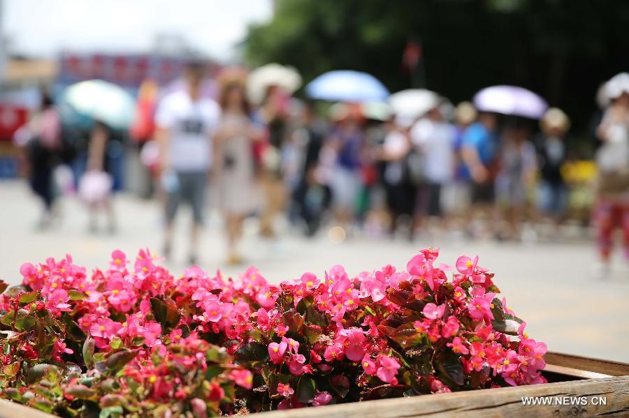 Tourists visit the Old Town of Lijiang, southwest China's Yunnan Province, June 24, 2013. Lijiang has entered the peak tourism season with the coming of the summer. (Xinhua/Liang Zhiqiang)