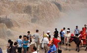 Imposing scenery of Hukou Waterfall on Yellow River 