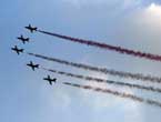 Egyptian military aircrafts seen over sky of Cairo