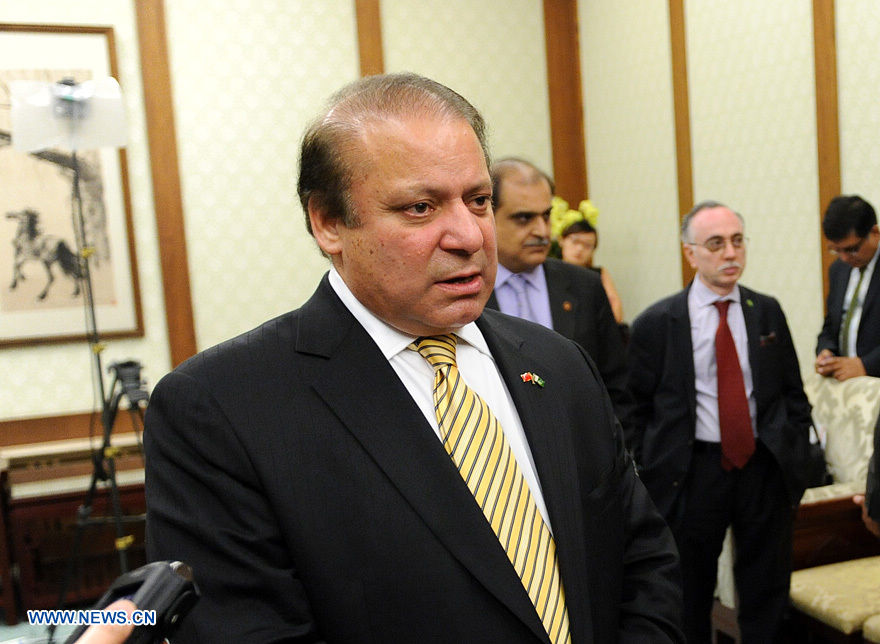 Pakistani Prime Minister Nawaz Sharif gives an exclusive interview to Xinhuanet in Beijing, July 5, 2013. (Xinhuanet Photo)