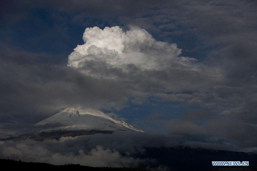 The Popocatepetl Volcano is seen in Santiago Xalitzintla locality, in San Nicolas de los Ranchos municipality, state of Puebla, central Mexico, on July 13, 2013. According to Mexican authorities, during the last 24 hours the Popocatepetl Volcano registered 38 exhalations, some ash emissions and high frequency and low amplitude tremors. (Xinhua/Guillermo Arias) 