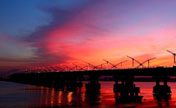 Beautiful Feiyunjiang Bridge under sunset