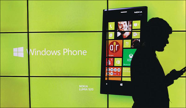 On Tuesday, Microsoft said it would pay 5.44 billion euros ($7.18 billion) to buy Nokia's mobile phone business and related patents. Provided to China Daily