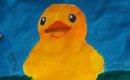 Autistic paintings welcome Rubber Duck to Summer Palace