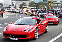 Luxury-cars parade held in Dubai