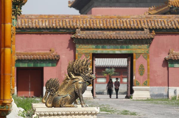The Palace of Benevolent Peace (Cining Gong) used to be the living area for empress dowager Cixi. After 1687, when empress dowager Xiaozhuang died, it was used for ceremonies until the end of the Qing Dynasty (1644-1911). (China Daily/Xu Jingxing)