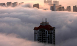 Fairyland? Qingdao in sea of clouds