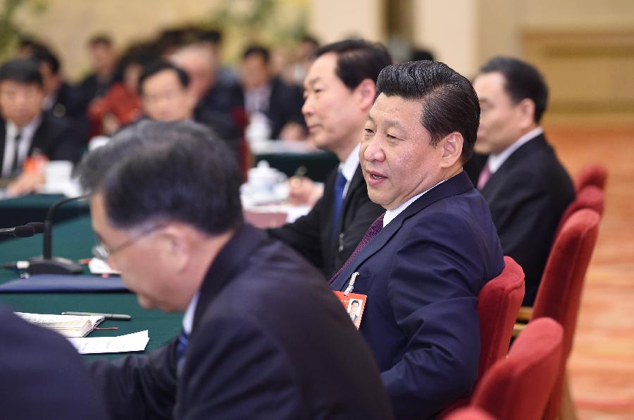 Chinese leaders join lawmakers in panel discussions