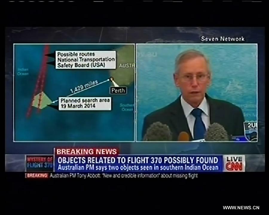 Australia locate possible debris of missing Malaysian flight