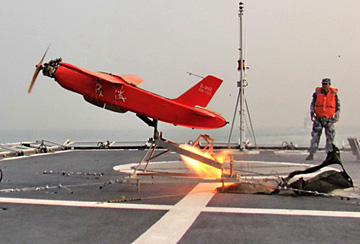 Chinese Navy's warships in actual-combat training