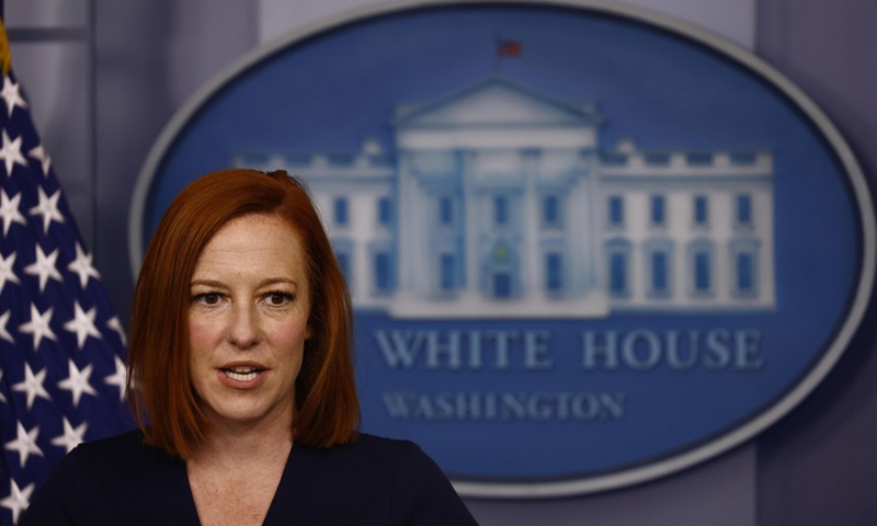 White House press secretary Jen Psaki speaks during a press briefing at the White House in Washington, D.C., the United States, on June 8, 2021. (Photo by Ting Shen/Xinhua)