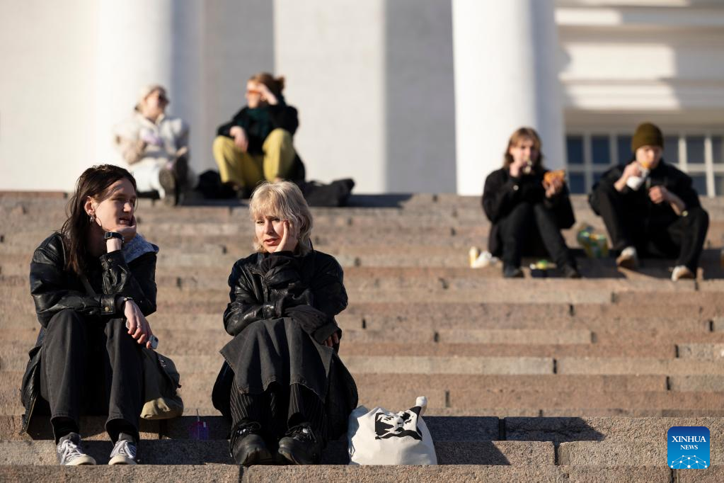 People enjoy leisure time in Helsinki, Finland