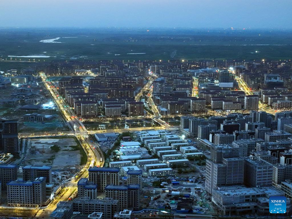 Night view of China's Xiong'an New Area