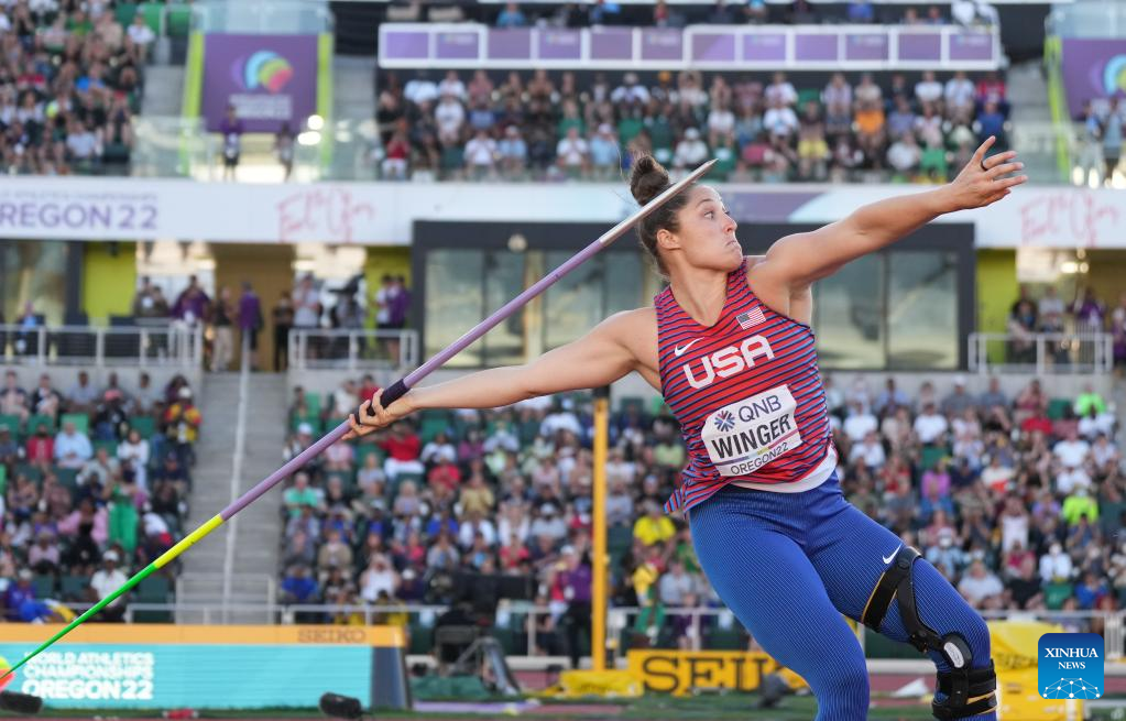Highlights of women's javelin throw final at World Athletics