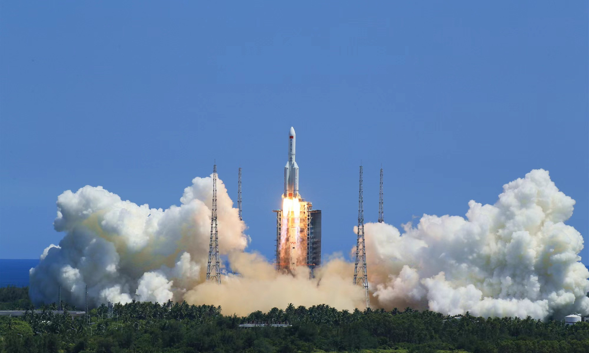 China launches Wentian lab module for space station. Photo: Huang Guochang