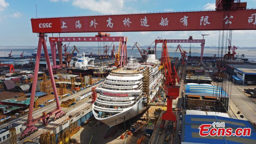 China's first large cruise ship under construction