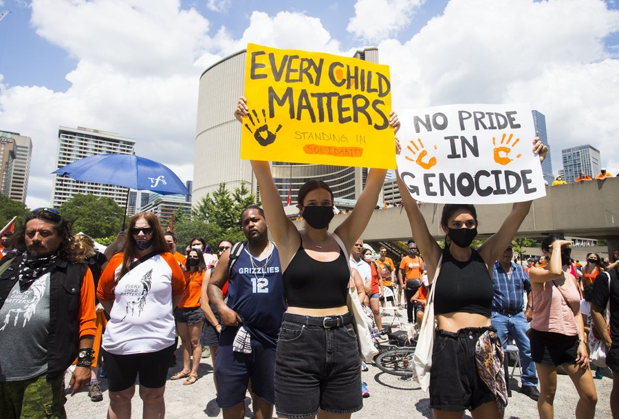 Toronto, Canada. 01st July, 2023. People take part in a Canada Day